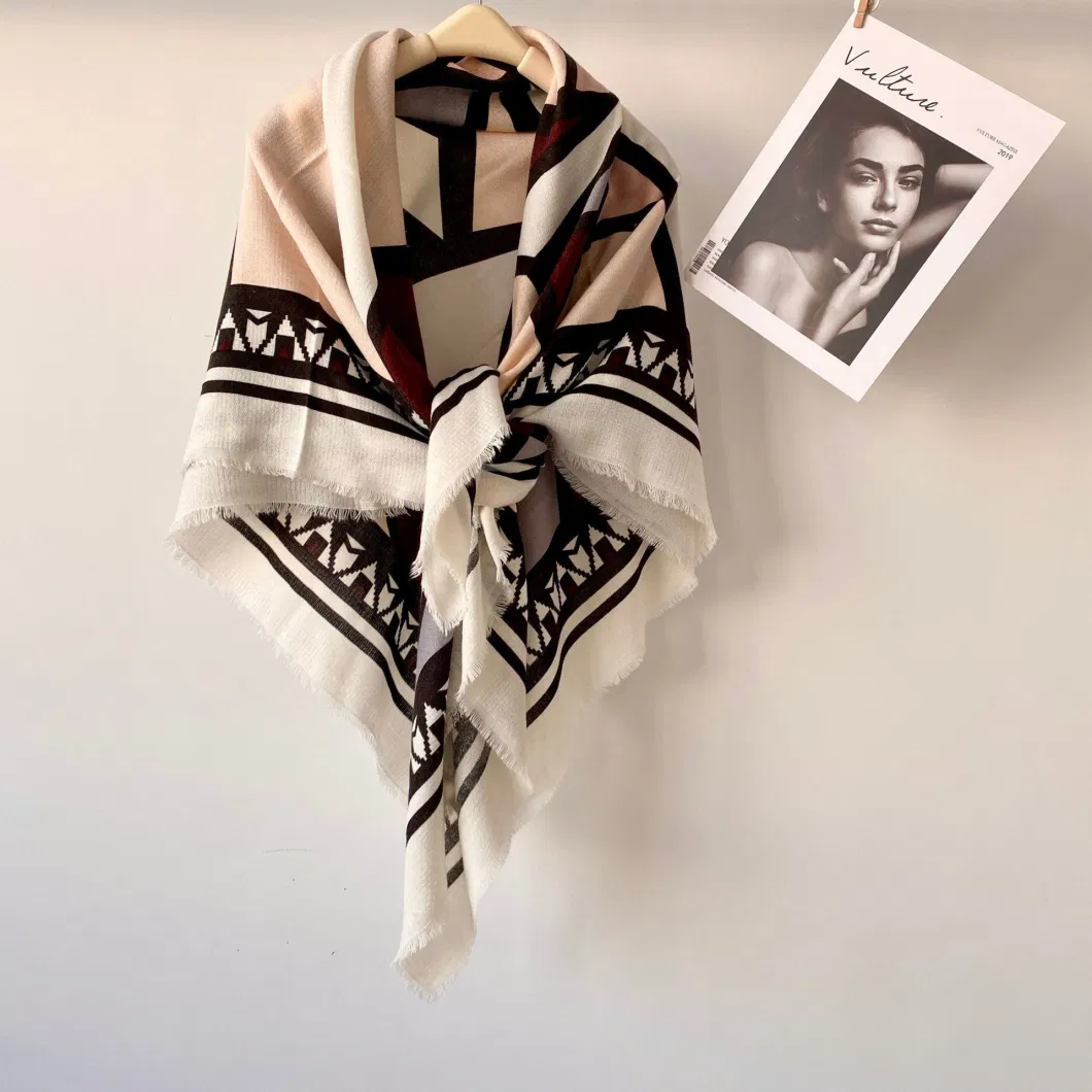 Striped Square Printed Stylish Style Design Scarf