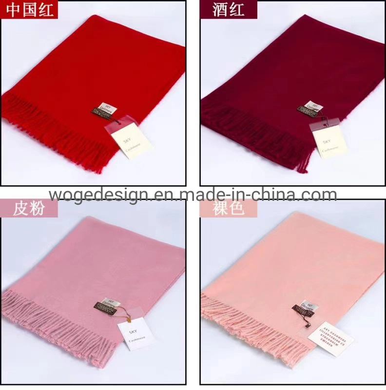 Fashion Wholesale Hot Sold High Quality Long Twill Solid Unisex Lady Shawl Viscose Polyester Winter Cashmere Scarf