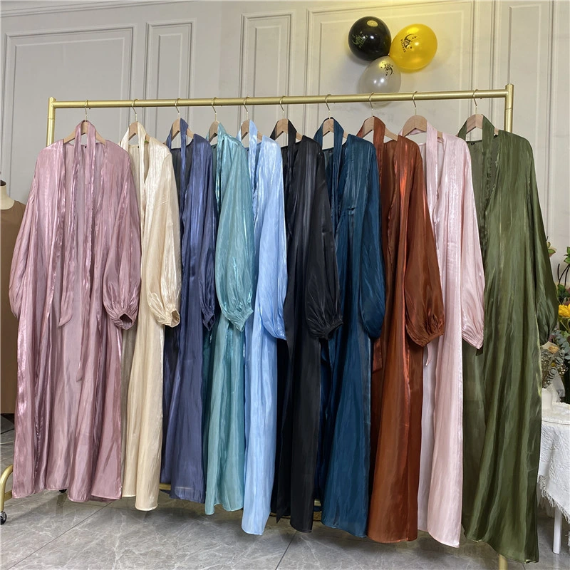 Muslim Robes, Shiny Satin Cardigan, Islamic Clothing